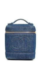 What Goes Around Comes Around Chanel Blue Denim Vanity Bag