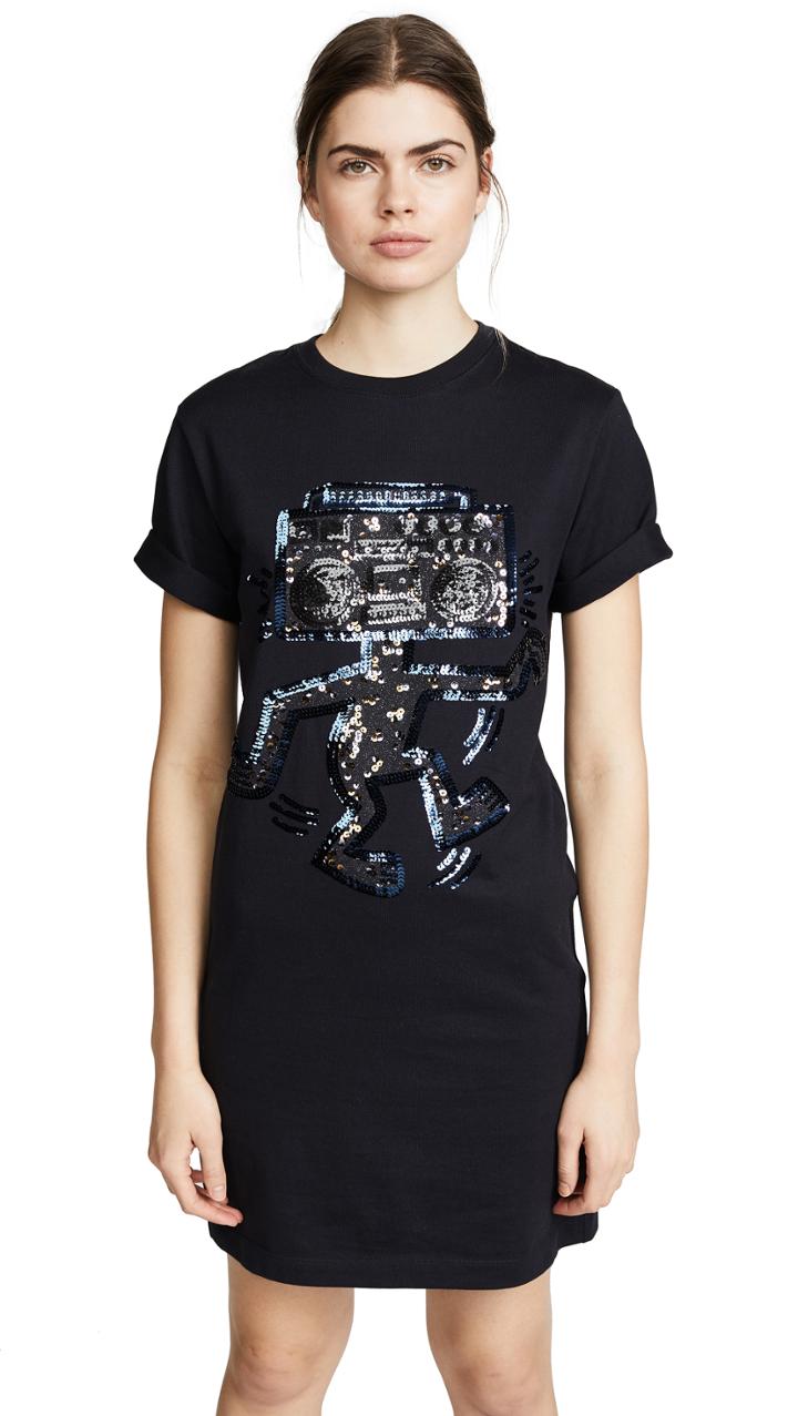 Coach 1941 X Keith Haring Embellished T Shirt Dress
