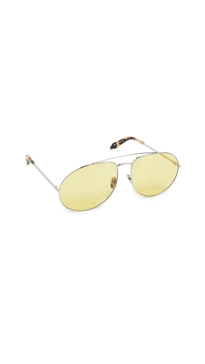 Victoria Beckham Soft Metal Aviator Sunglasses