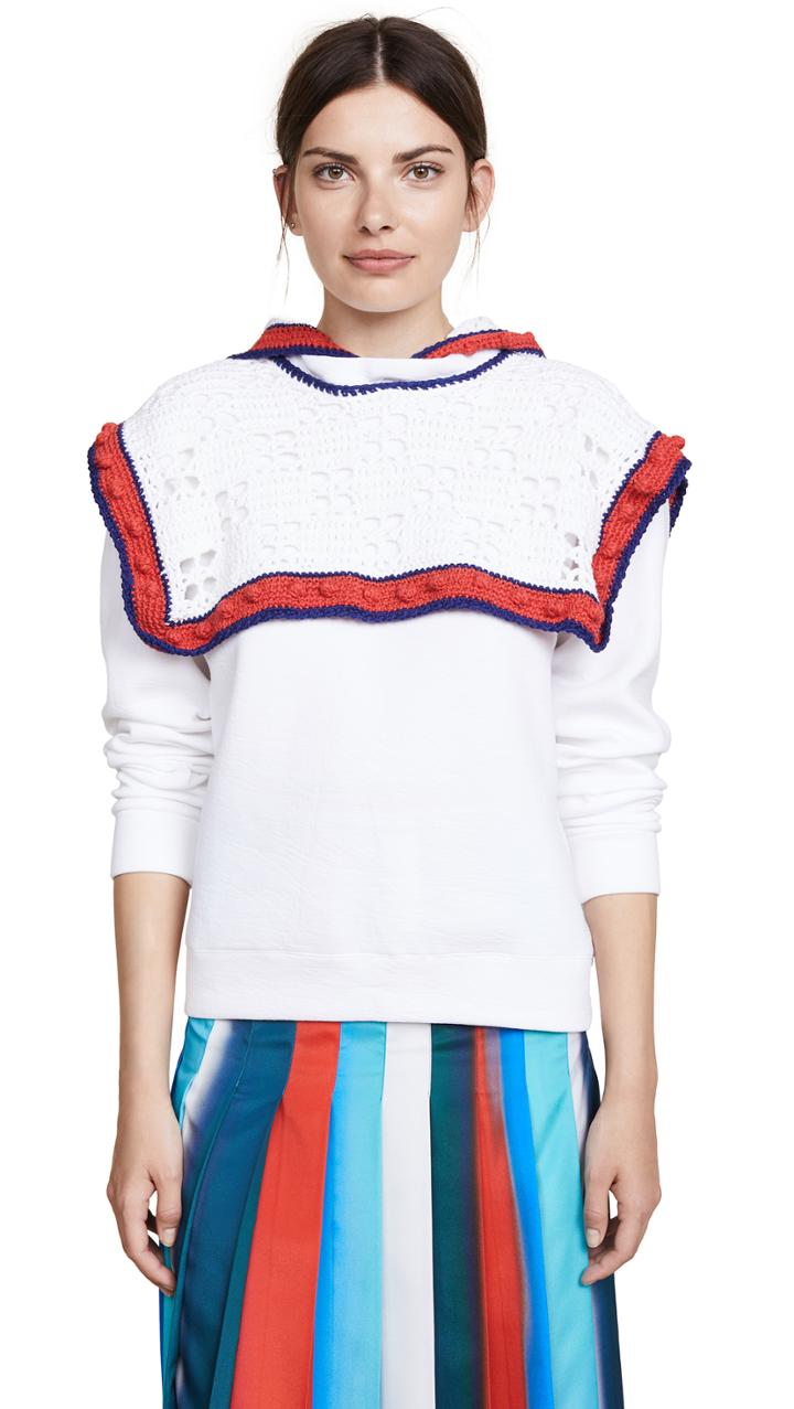 Michaela Buerger Crochet Detail Hoodie