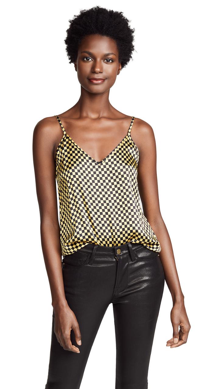 Cynthia Rowley Checkmate Printed Tank Top