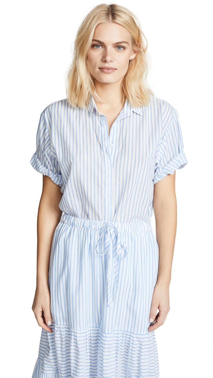 Xirena Chance Short Sleeve Button Down Blouse