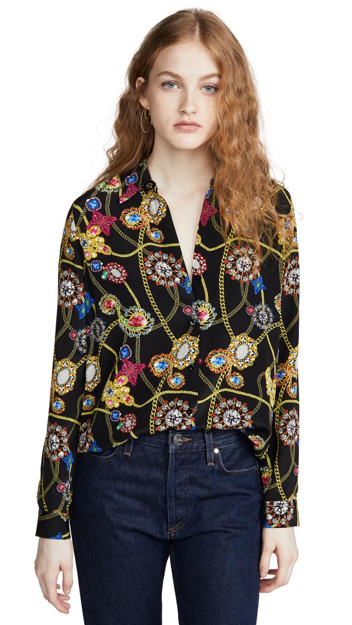 L Agence Nina Long Sleeve Blouse