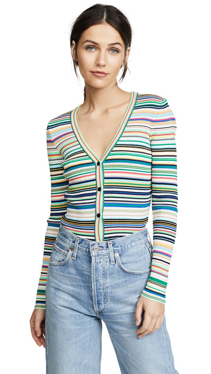 Milly Stripe Button Cardigan