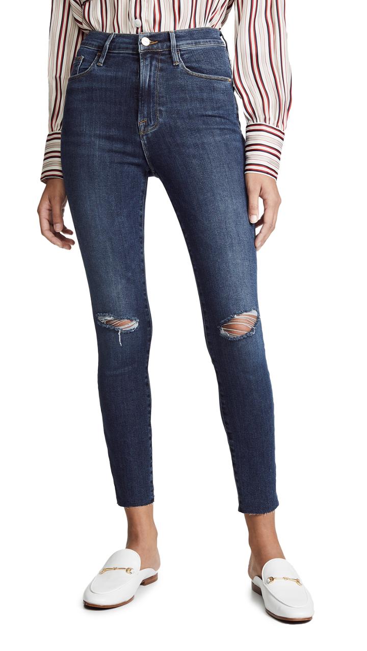 Frame Ali High Rise Skinny Cigarette Raw Jeans