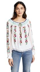 Needle Thread Cross Stitch Flower Top