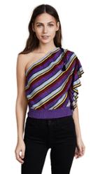 Philosophy Di Lorenzo Serafini One Shoulder Ruffle Sleeve Top