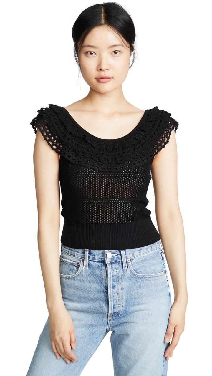 Marissa Webb Tasha Ruffle Sweater Top