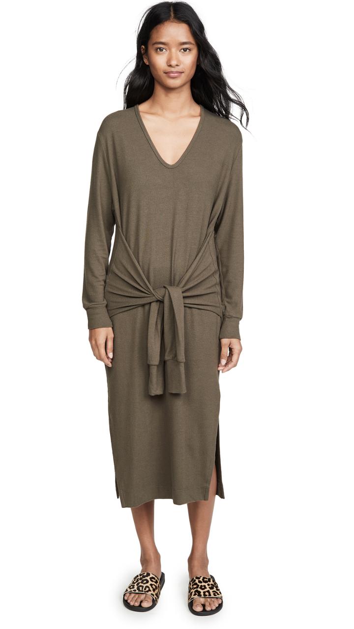 Enza Costa Peached Jersey Waist Tie Dress