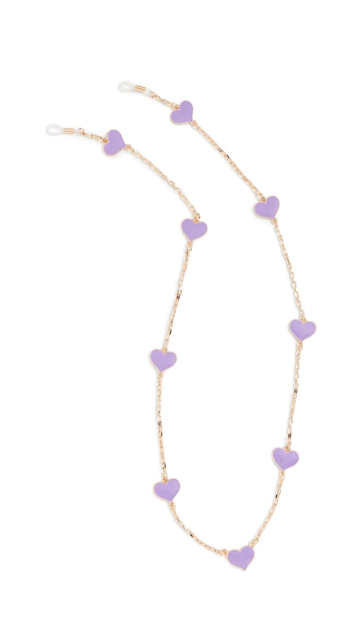 Tuleste Delicate Enamel Heart Eyewear Chain