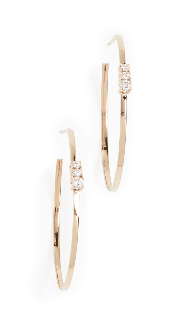 Lana Jewelry 14k Flat Magic Hoop Earrings