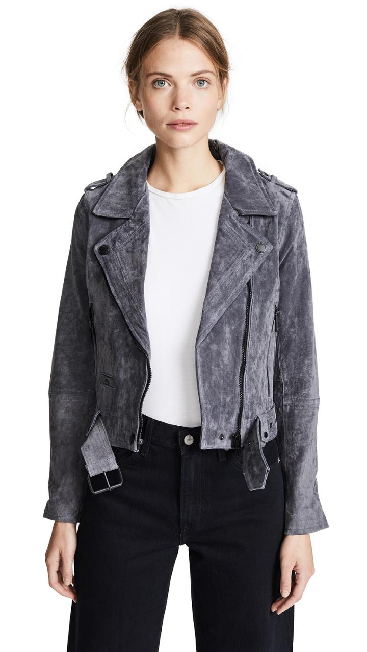 Blank Denim Stargazer Suede Moto Jacket