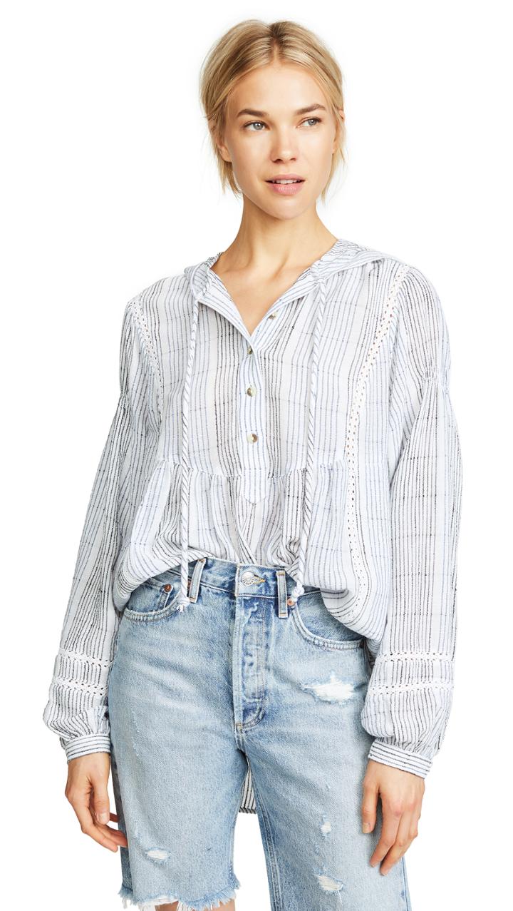 Free People Baja Babe Striped Pullover