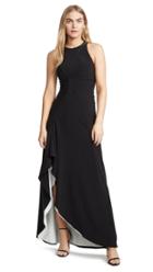 Halston Heritage High Neck Drape Gown With Ruching
