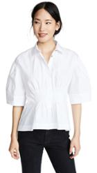 Cedric Charlier Cinched Waist Collared Shirt