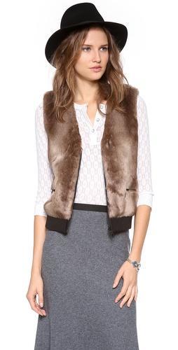Club Monaco Natasha Faux Fur Vest