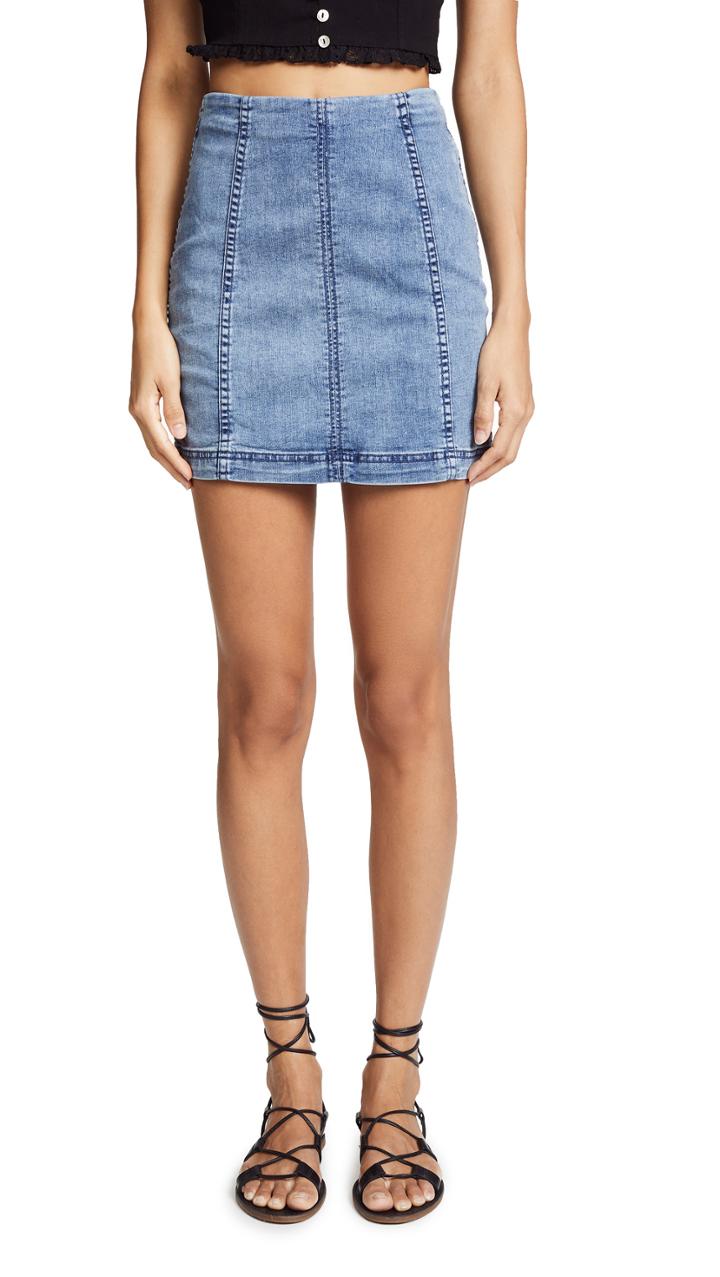 Free People Modern Femme Denim Skirt