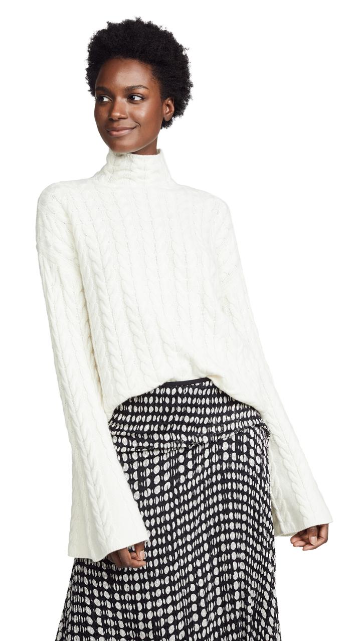 Theory Horseshoe Cable Cashmere Sweater