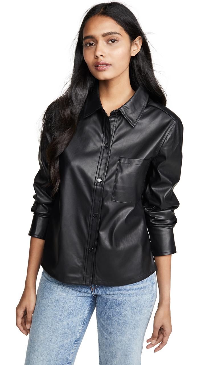 Habitual Taylor Faux Leather Shirt