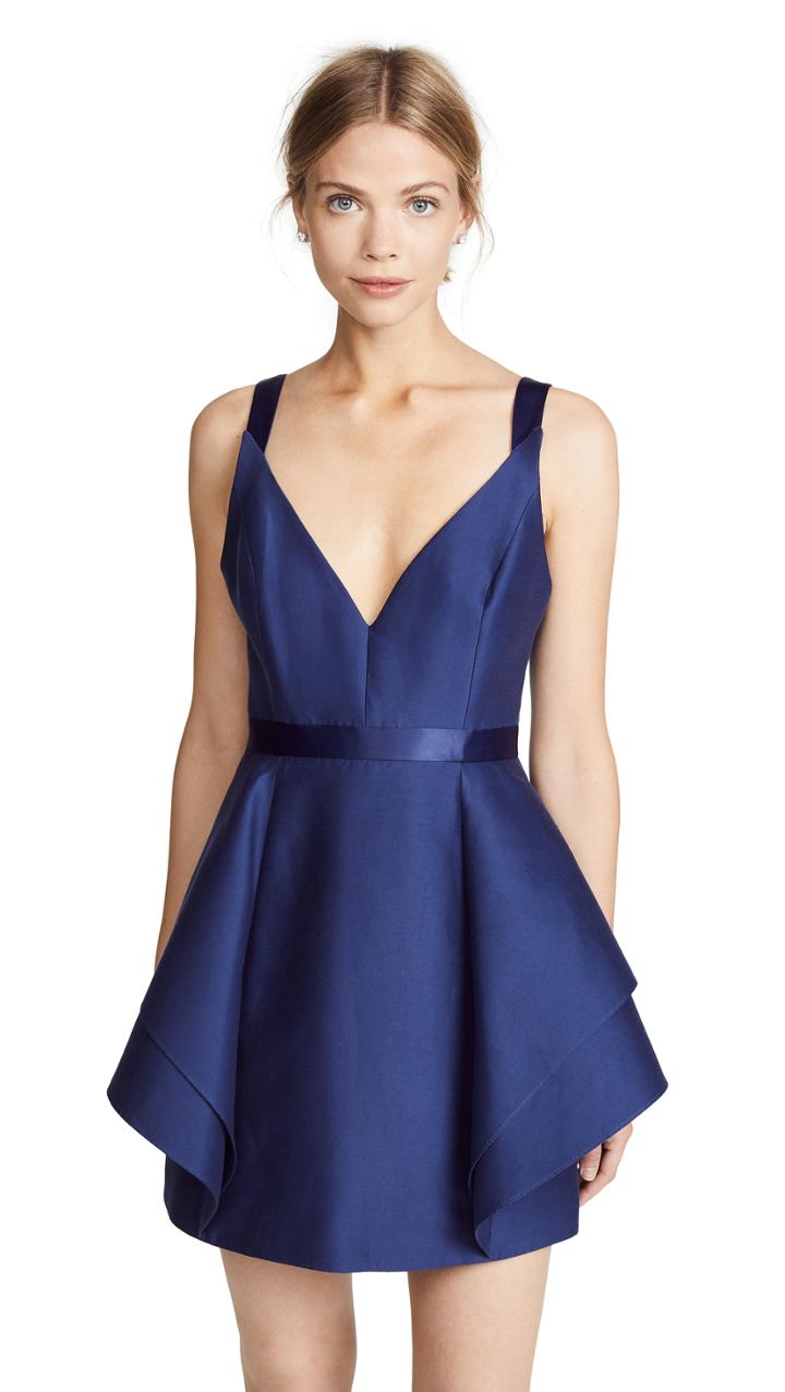 Halston Heritage Dramatic Flounce Skirt Dress