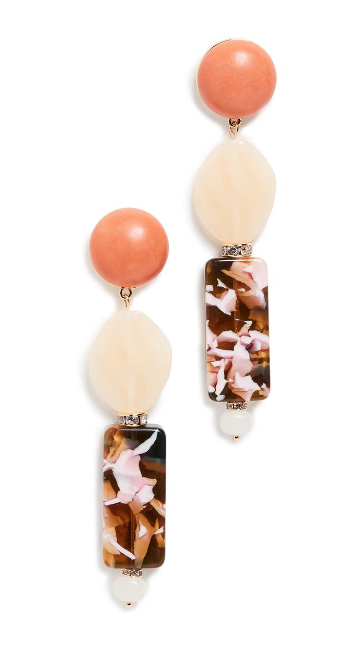 Lele Sadoughi Stacked Stone Earrings