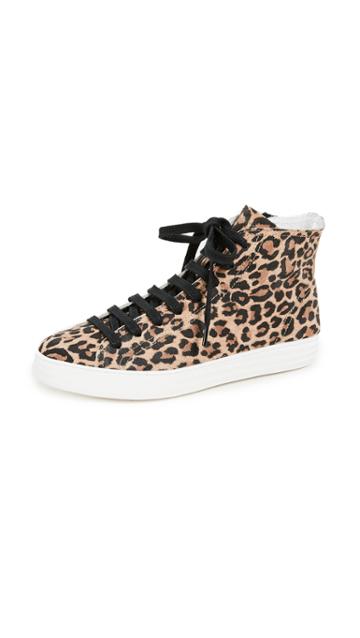 One By Dept. Of Finery One By Lace Up Leopard Sneakers