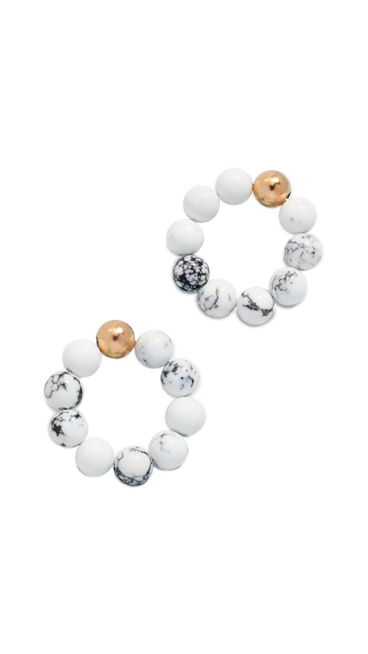 Mirit Weinstock Marble Bead Hoops