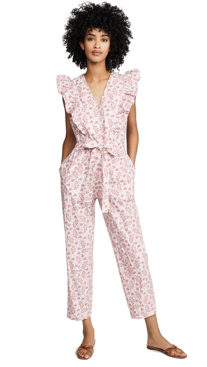 La Vie Rebecca Taylor Sleeveless Wave Paisley Jumpsuit