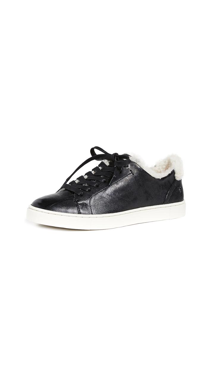Frye Ivy Shearling Low Lace Sneakers