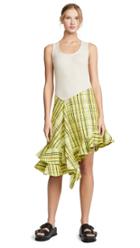 Kenzo Asymmetrical Ruffle Strapped Dress