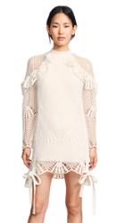 Self Portrait High Neck Crochet Dress