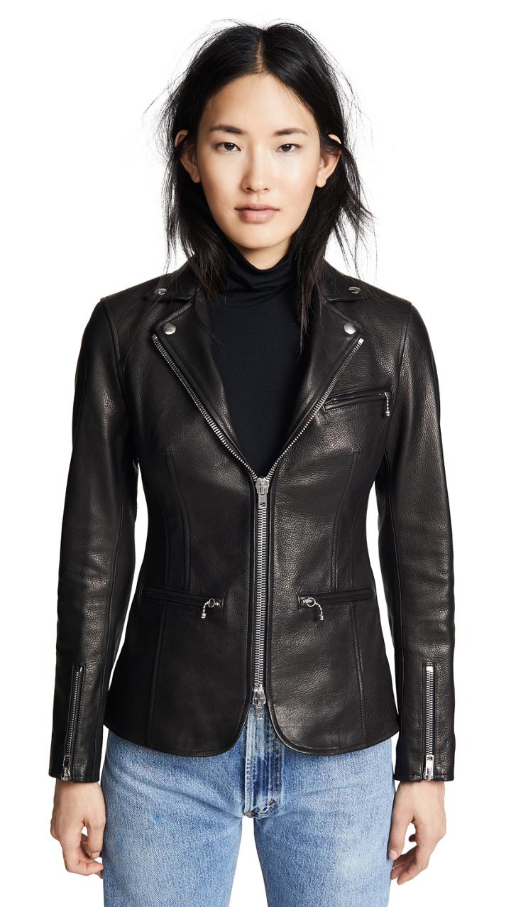 Alexander Wang Fitted Moto Blazer With Zip Detail