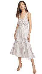 La Vie Rebecca Taylor Sleeveless Metallic Stripe Dress