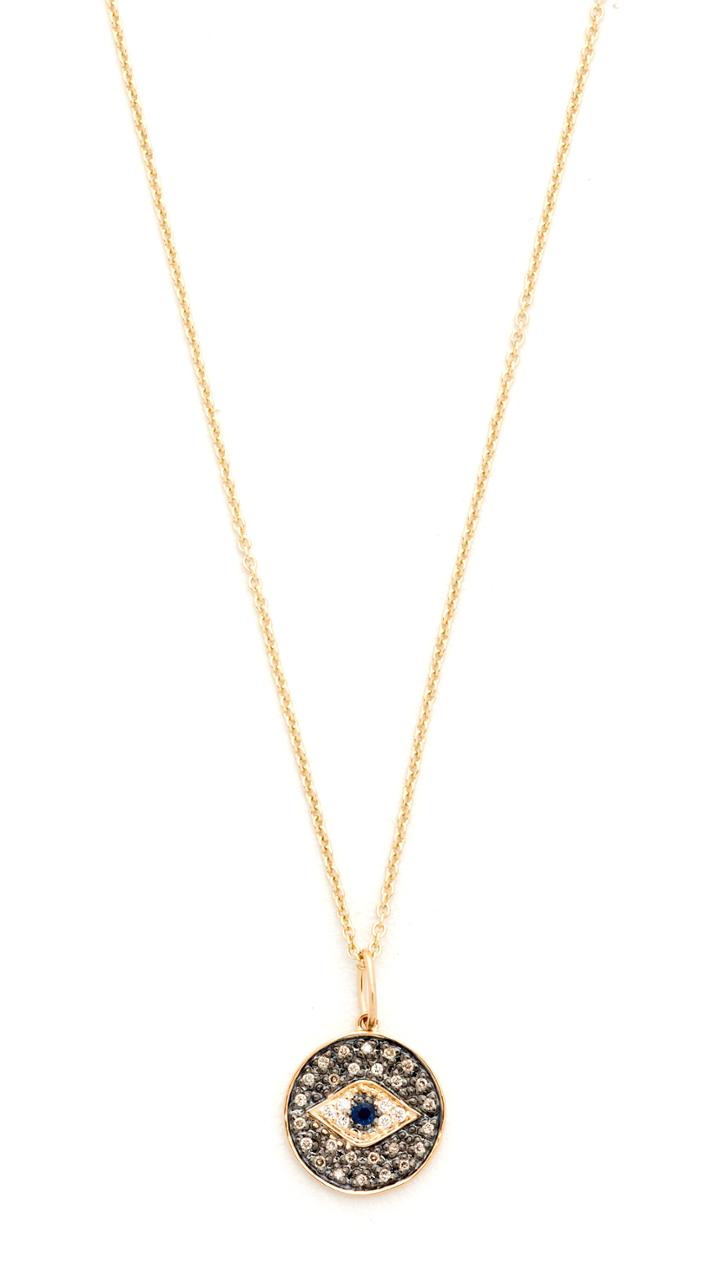 Sydney Evan Small Eye Disc Necklace