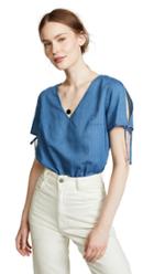 Madewell Indigo Tie Sleeve Tee