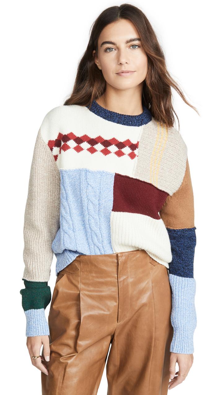 Alexa Chung Wool Patchwork Crew