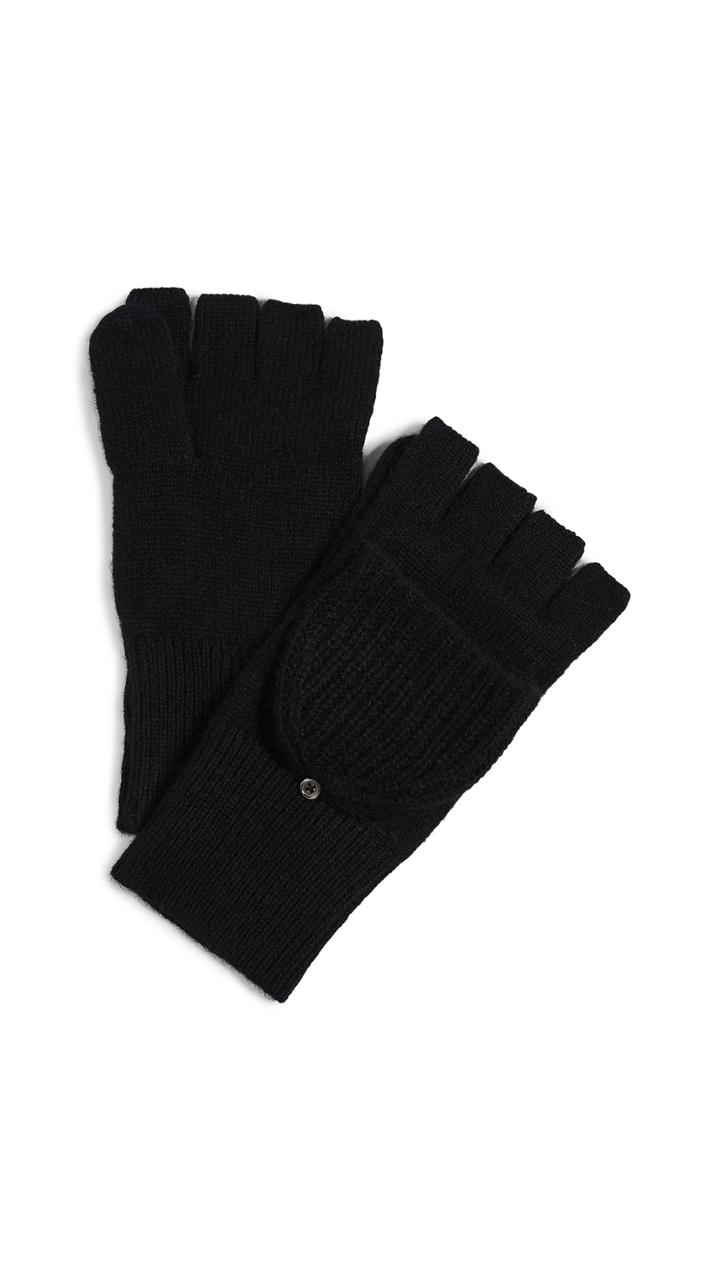 White Warren Cashmere Pop Top Gloves