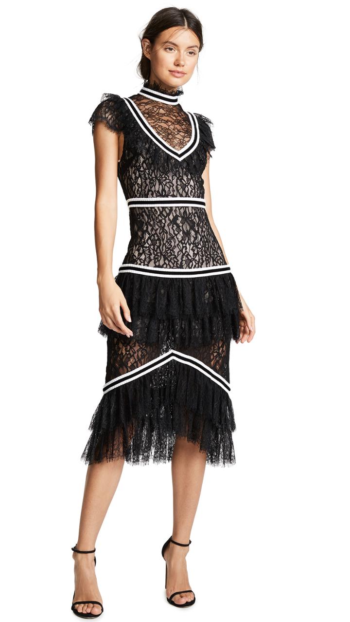 Alice Olivia Annetta Ruffle Dress