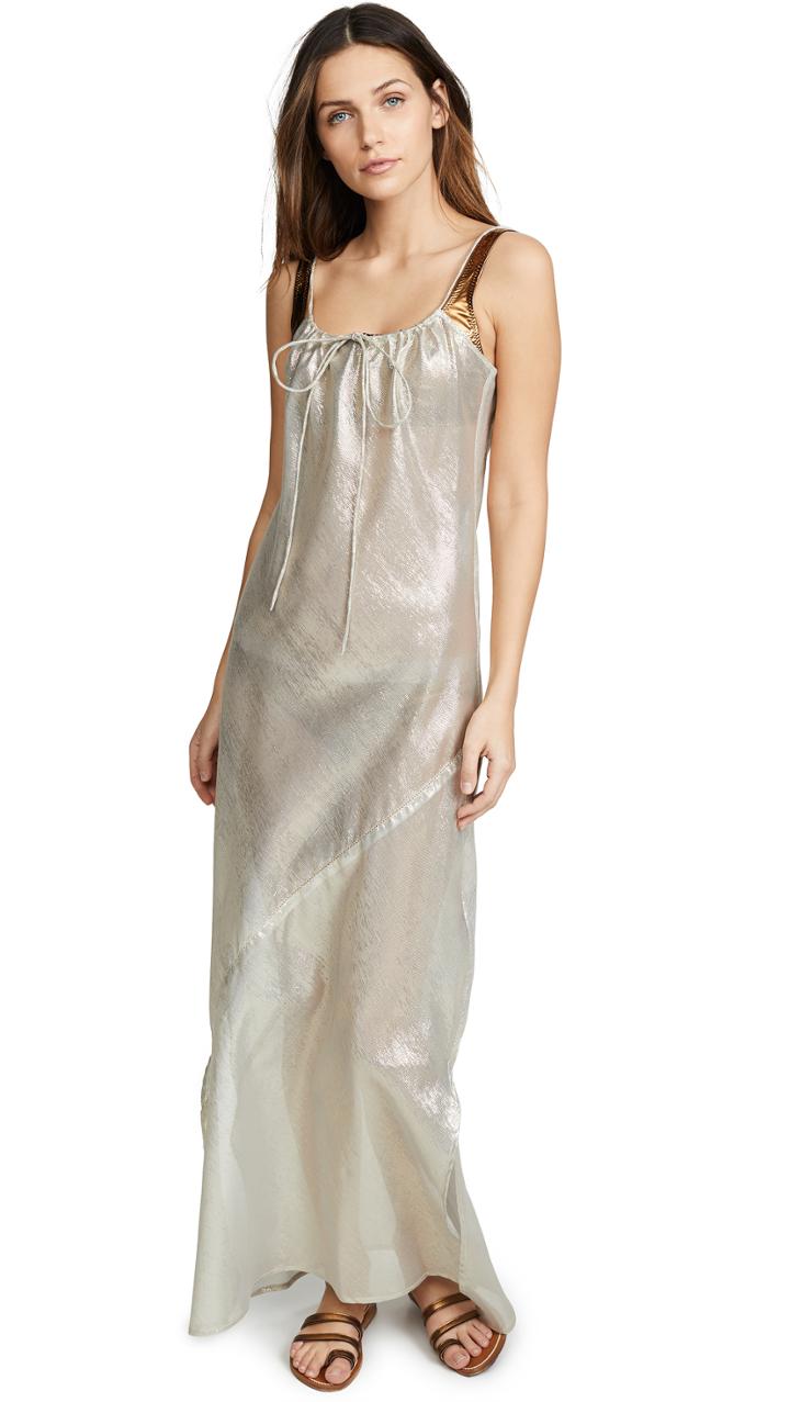 Lisa Marie Fernandez Drawstring Bias Slip Dress