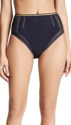 Stella Mccartney Contrast Stitching High Waist Bikini Bottoms