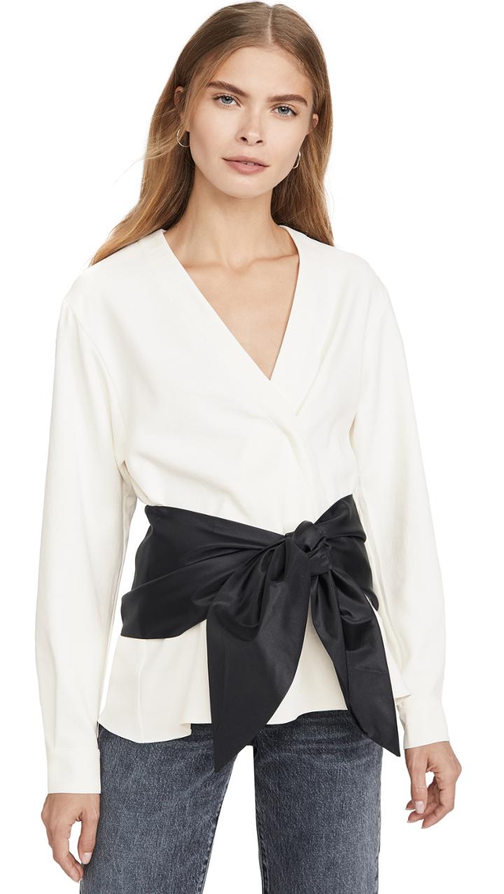 Tibi Tie Top