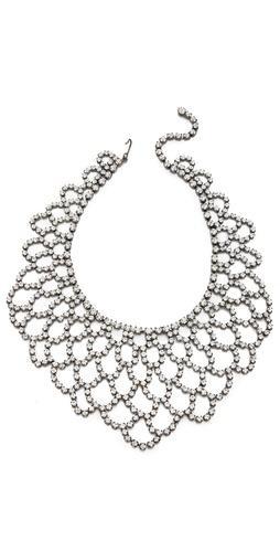 Kenneth Jay Lane Crystal Lace Bib Necklace