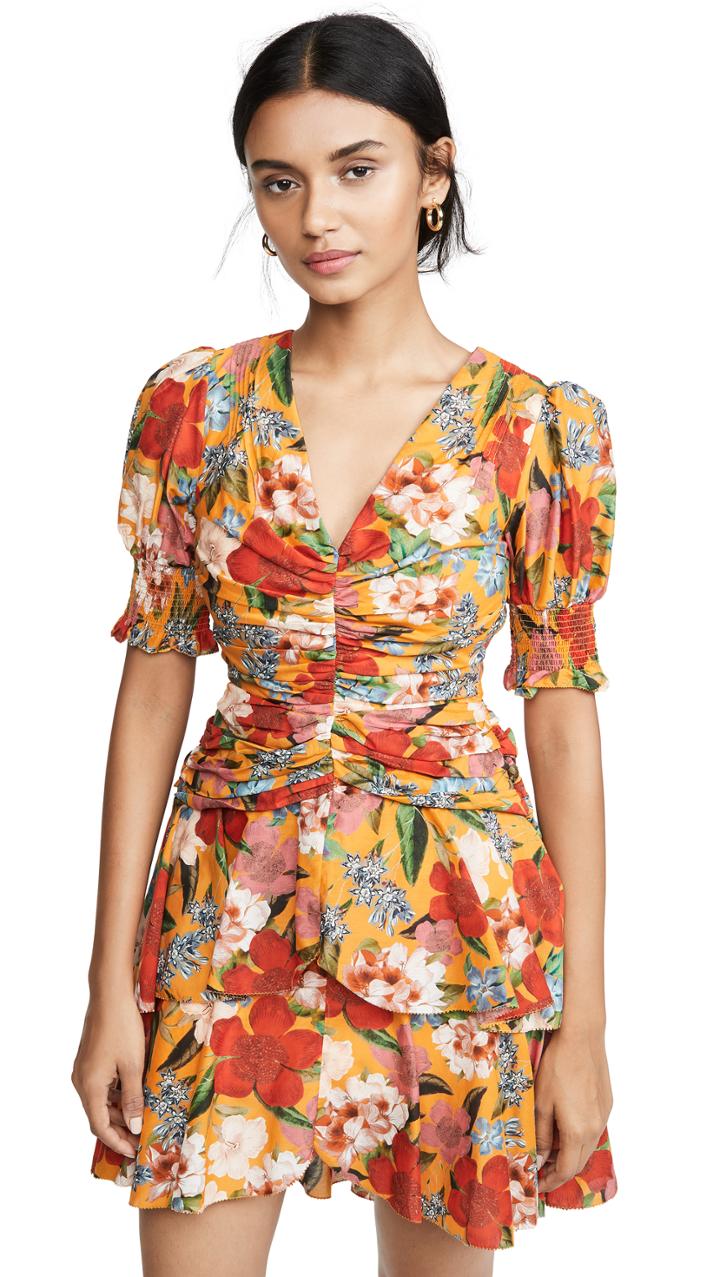 Nicholas Puff Sleeve Pintuck Dress