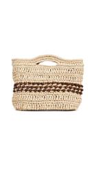 Caterina Bertini Woven Clutch With Wood Beads