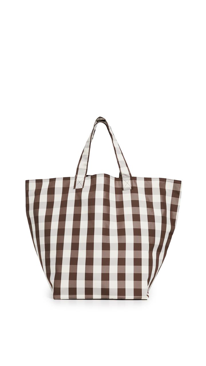 Trademark Large Gingham Grocery Tote