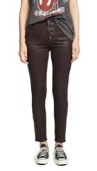 Paige Hoxton Slim Jeans With Exposed Buttons