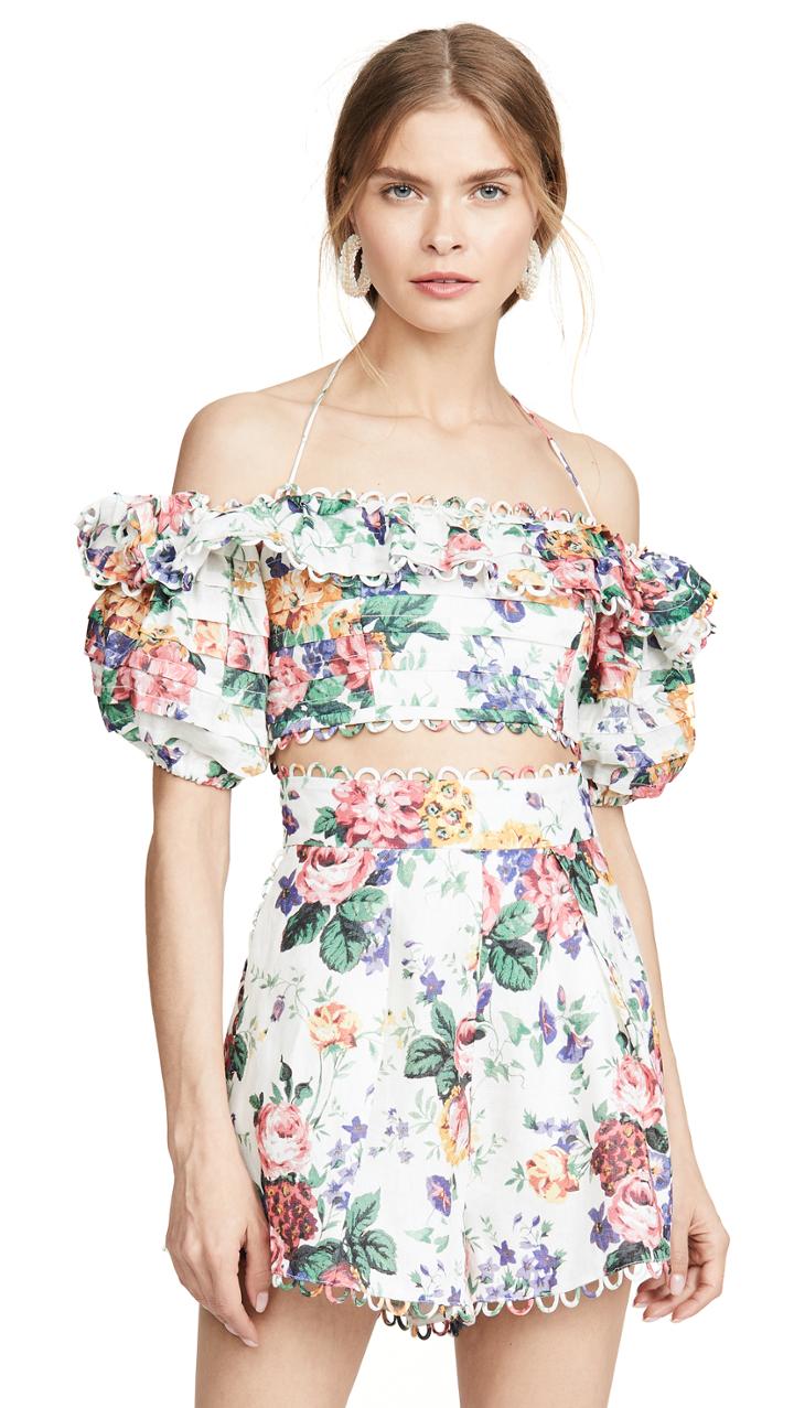 Zimmermann Allia Pintuck Off Shoulder Top