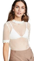 Self Portrait Fishnet Crochet Lace Top