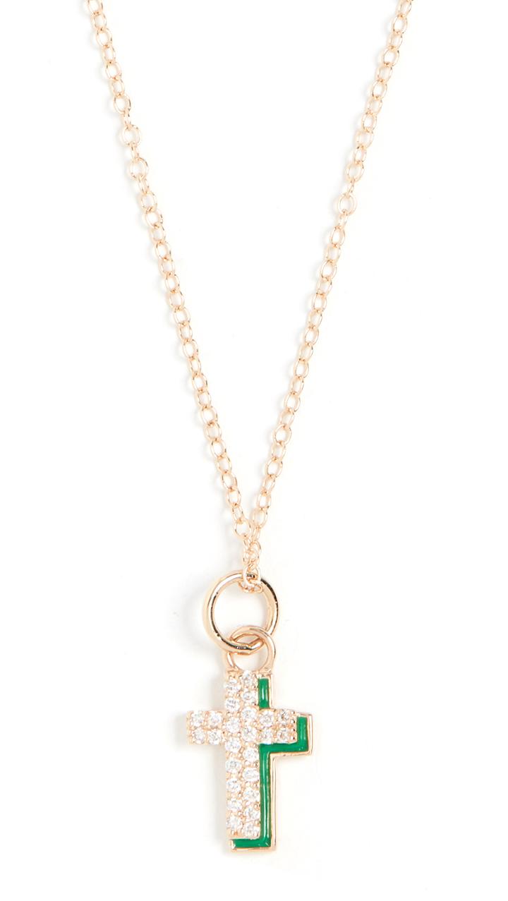 Alison Lou Diamond Cross Shadow Necklace