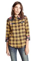 R13 Exaggerated Collar Cowboy Shirt